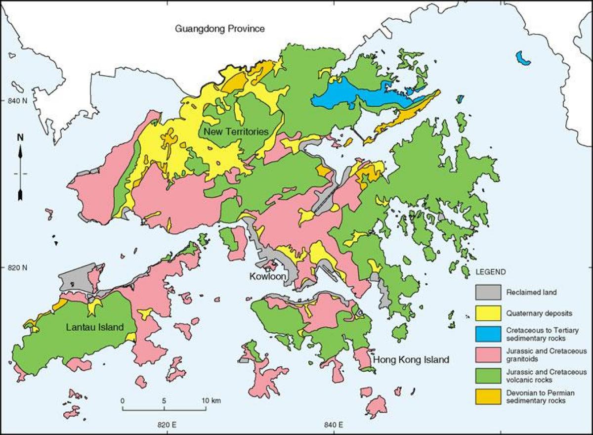Geoloji xəritə hong Kong