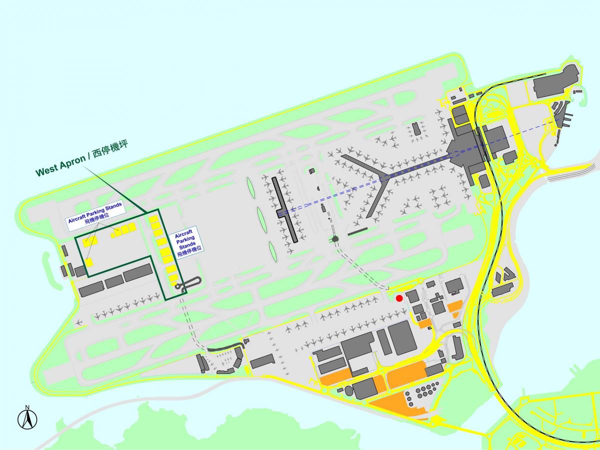 Hong kong Beynəlxalq hava limanı xəritədə hong Kong