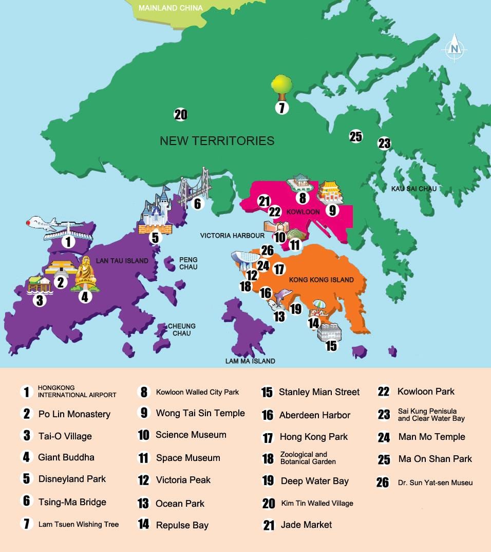 xəritə yeni ərazilərin hong Kong