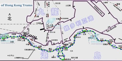Tramvay xəritə və hong Kong