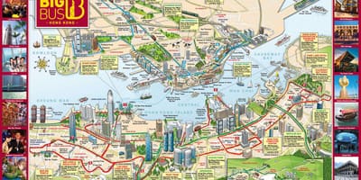 Hong kong böyük bir avtobus turu xəritə