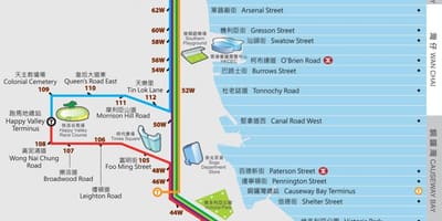 Hong kong Ding Ding xəritə tramvay