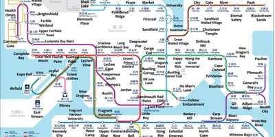 Metro hong Kong xəritədə