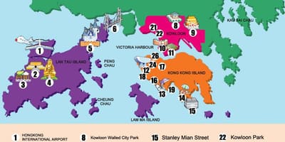 Xəritə yeni ərazilərin hong Kong
